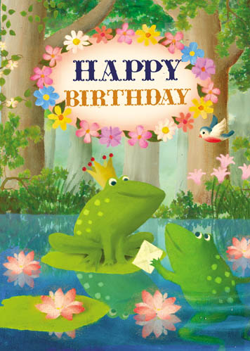 Happy Birthday Frog Greeting Card by Stephen Mackey